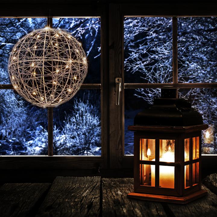 Actual product image Relaxdays Decorative LED Ball 20 cm (20 x 20 x 20 cm)