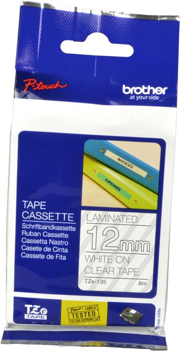 Brother Tze-135 (1.20 cm, Weiss, Transparent)