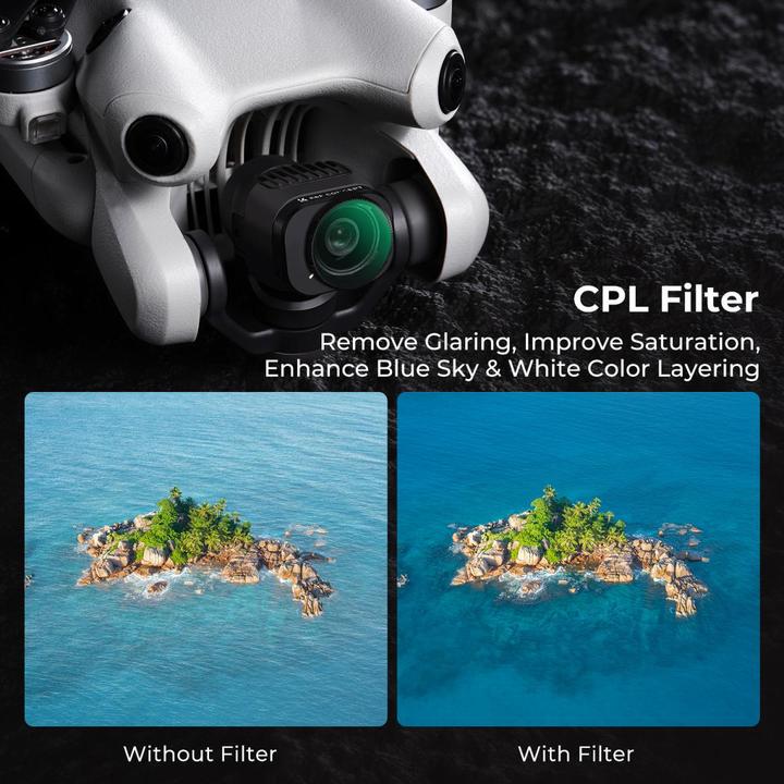 Produktbild K&F Concept 6pcs Filter Kit, CPL+ND8+ND16+ND32+ND64+ND128, HD, Anti-Reflection Green Coating, Waterproof and Scr (Drohnen Filter, DJI Mini 4 Pro)