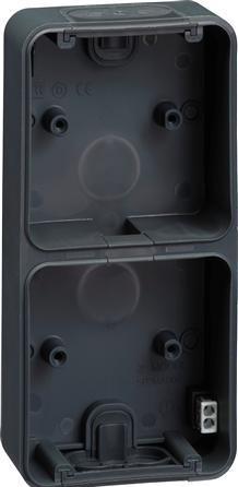 LK OPUS® 74 Socle 2 modules vertical, gris anthracite.