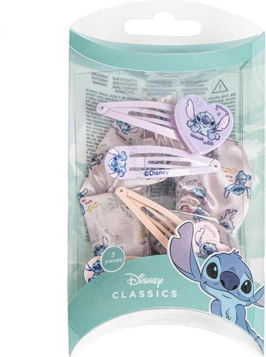 Produktbild Cerdá Disney Stitch Hair Accessories Beauty Set for Girls, Set Includes Pink and Purple 4 Hair Pins and 1 (Haargummi)
