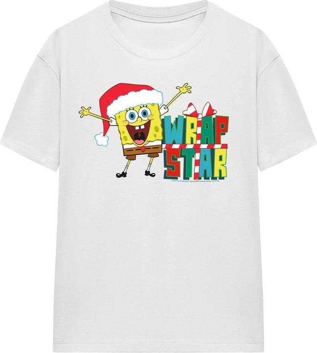 Immagine prodotto Spongebob Squarepants Wrap Star At Christmas Maglietta Adulto Unisex (L)