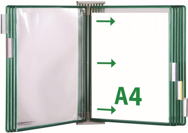 Productafbeelding Tarifold Wand display bord systeem 427105 DIN A4 groen met 10 display borden