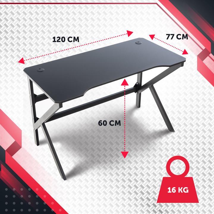 Actual product image CLP Gaming table Lewiston K LED, red