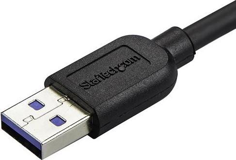 Actual product image StarTech 1m Slim Micro USB 3.0 cable left angled - USB 3.1 Gen 1 (5 Gbit/s) connection cable (1 m, USB 3.2 Gen 1)