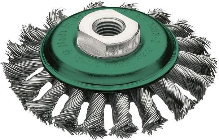 Produktbild Lessmann Kegelbürste Ø 100 mm Gewinde Drahtstärke 0,5 mm Edelstahl 12 mm 15000 min-¹