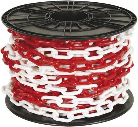 Velleman CHAÎNE ROUGE/BLANC 8 mm SUR DÉVIDOIR - 25 m