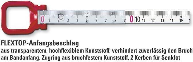 Actual product image BMI Frame tape measure ERGOLINE length 30 m tape width 13 mm A mm/cm EG II aluminium white Steel tape (mm)