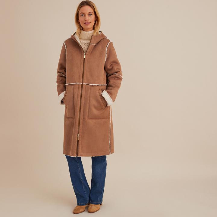 Produktbild Anne Weyburn Kapuzenmantel aus Lammfell-Imitat (50)