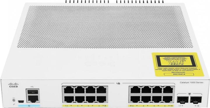 Image du produit Cisco Commutateur PoE+ sur rail 16 ports C1000-16P-2G-L (16 Ports)