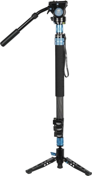Actual product image Sirui P-424FL Carbon Fibre Monopod with Stand and video head VH-10 (Carbon, Metal)