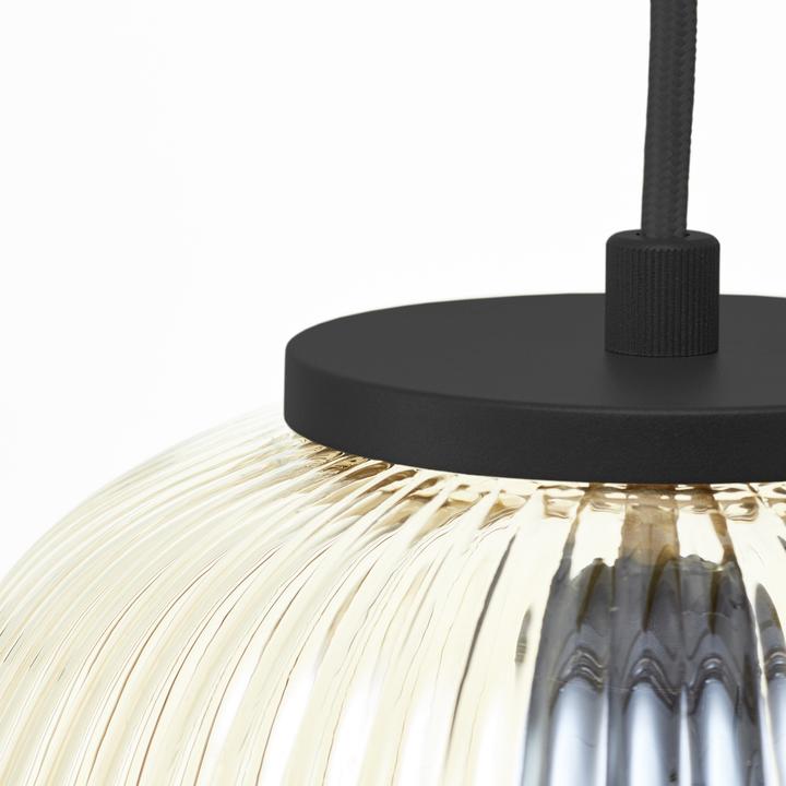 Actual product image Brilliant Kaizen pendant light 3-light amber-black matt (E27)