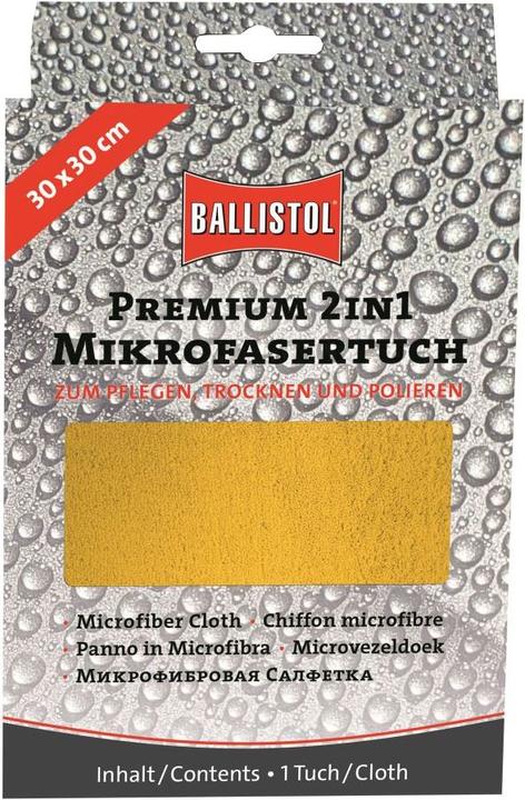 Produktbild Ballistol Premium 2in1 Mikrofasertuch – Zum Pflegen, Trocknen und Polieren, gelb (1 Stk.)