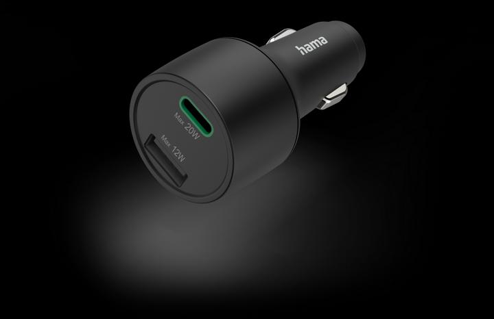 Immagine prodotto Hama Caricatore rapido da auto, 1x USB-C, 1x USB-A, PD 3.0/Qualcomm®, 32 Watt, nero.