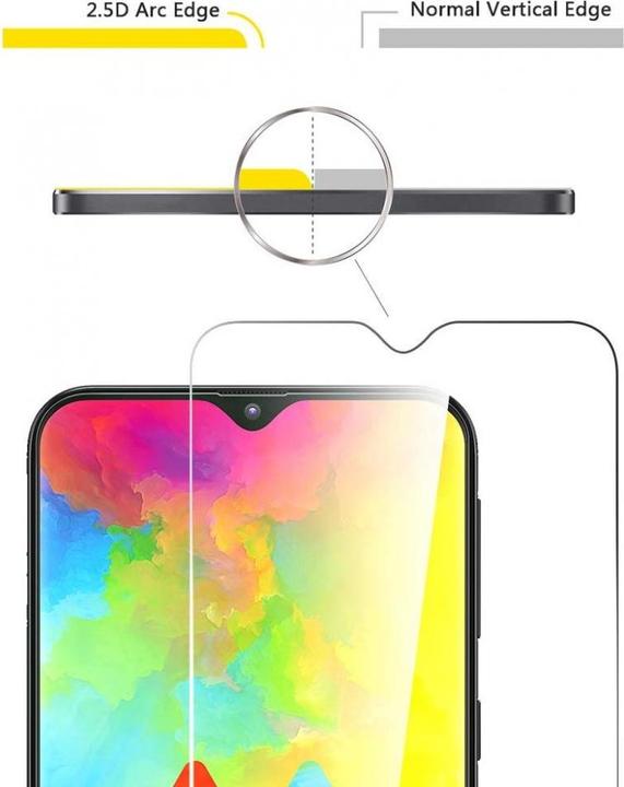 Produktbild Screenguard Samsung Galaxy M20 Panzerglas Schutzfolie Case Friendly Design (1 Stück, Samsung Galaxy M20)