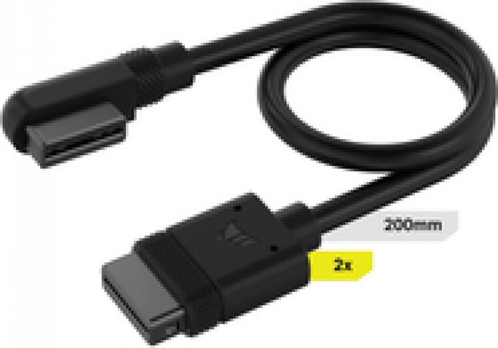Corsair Cavo iCUE LINK, 2x 200 mm con connettori diritti/sottili a 90°, nero