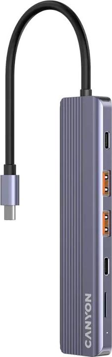 Image du produit Canyon USB 6-in1 HUB USB-C > HDMI/2xUSB-A/SD/1xUSB-C 100W retail (USB-C, 6 Ports)