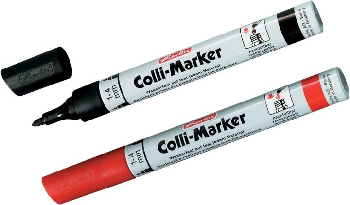 Produktbild Herlitz Permanent-Marker Colli 1-4 mm, 2 Stück, Rot/Schwarz (Rot, Schwarz, 4 mm, 2 x)