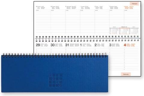 Image du produit Simplex Tisch-Querkalender Septant 30.7 x 10.5 cm, 2026, Blau (29 x 10,5 cm, Allemand)
