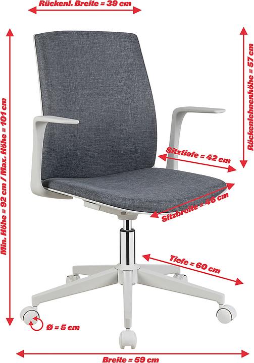 Actual product image Novigami Office Chair Gaia | Height Adjustable | Fabric Cover | Anthracite |