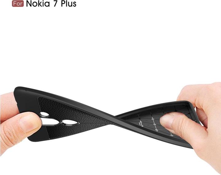 Actual product image Screenguard Nokia 7 Plus Cover Leather Design TPU Cover (Nokia 7 Plus)