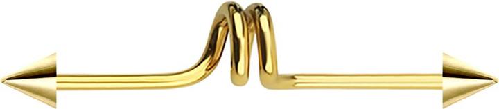 Star Piercing Barbell vergoldet twister mit zwei Cones (ohne Messing, Chirurgenstahl 316L)