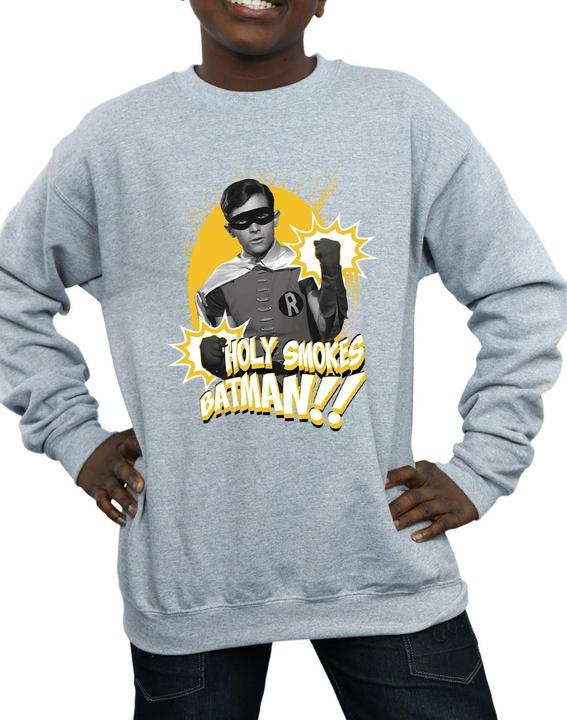 Actual product image Boys Batman TV Series Robin Holy Smokes Sweatshirt (116)