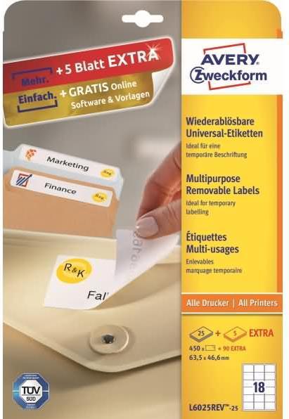 Actual product image Avery Universal labels