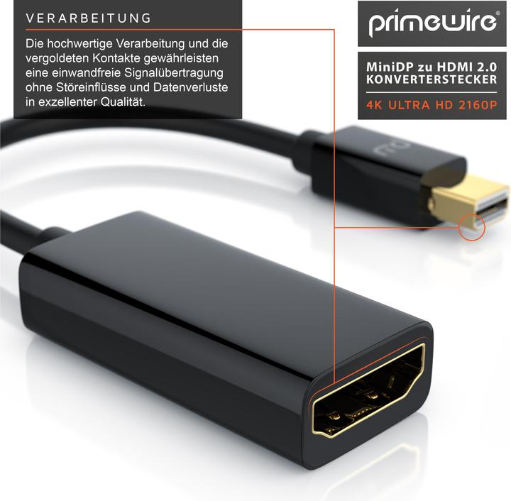 Actual product image Primewire Mini Display Port – HDMI (0.10 m, DisplayPort, HDMI)