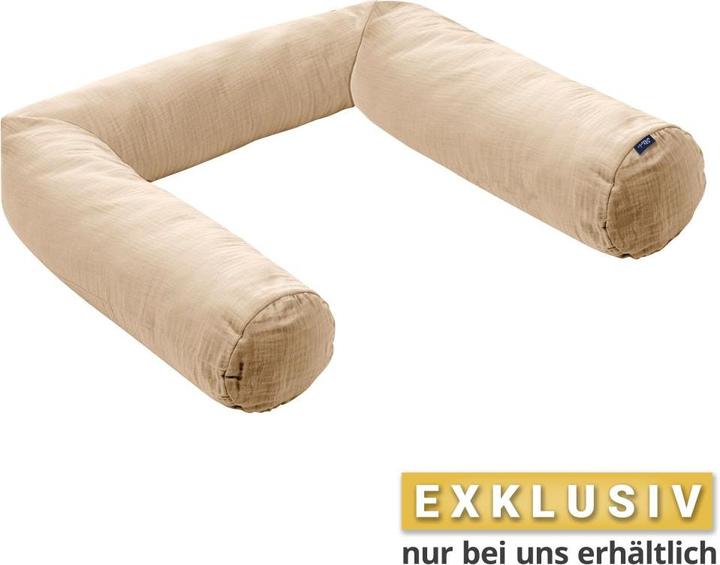 Produktbild Alvi Babynestchen & Bettschlangen Bettschlange / Schlummer-Lounge Musselin 180 cm - Sand-Beige