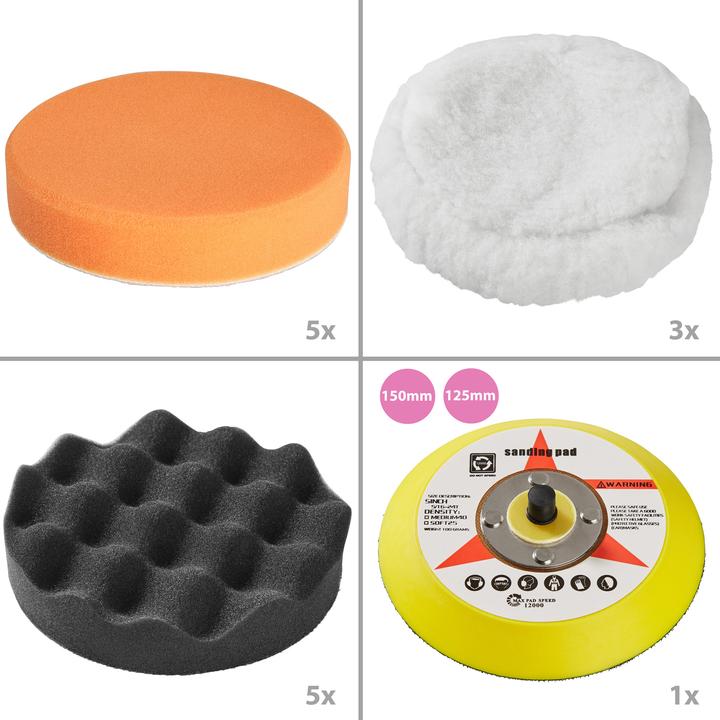 Produktbild tectake Exzenter Poliermaschinenset (Exzenterpolierer, 710 W)