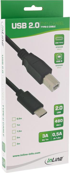 Immagine prodotto InLine Cavo USB 2.0 tipo C - USB B (0.50 m, USB 2.0)