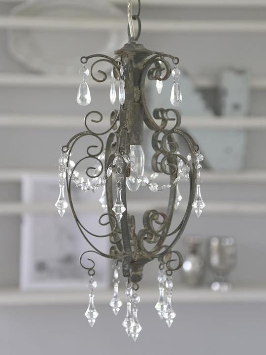 Immagine prodotto Chic Antique Lampada a sospensione grigia, a un braccio, stile vintage shabby (E14)