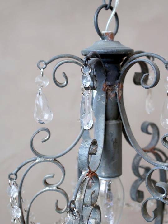 Immagine prodotto Chic Antique Lampada a sospensione grigia, a un braccio, stile vintage shabby (E14)