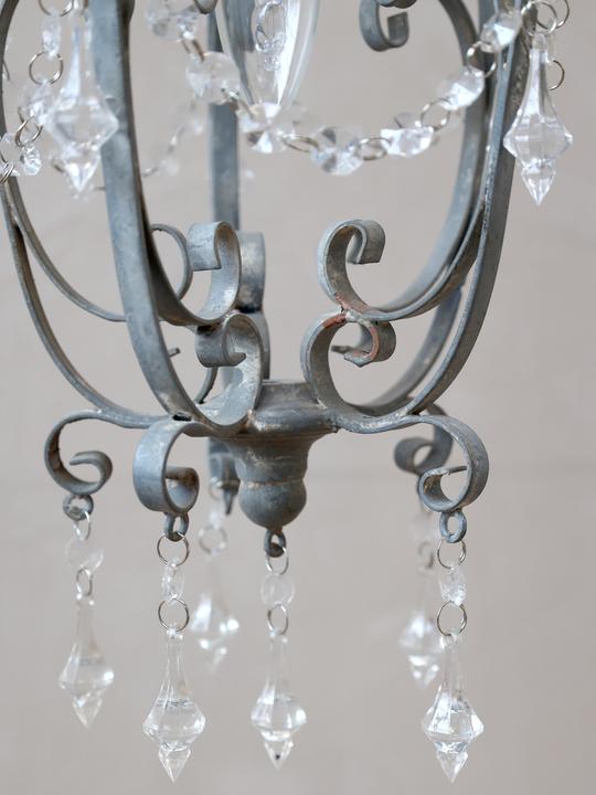 Immagine prodotto Chic Antique Lampada a sospensione grigia, a un braccio, stile vintage shabby (E14)