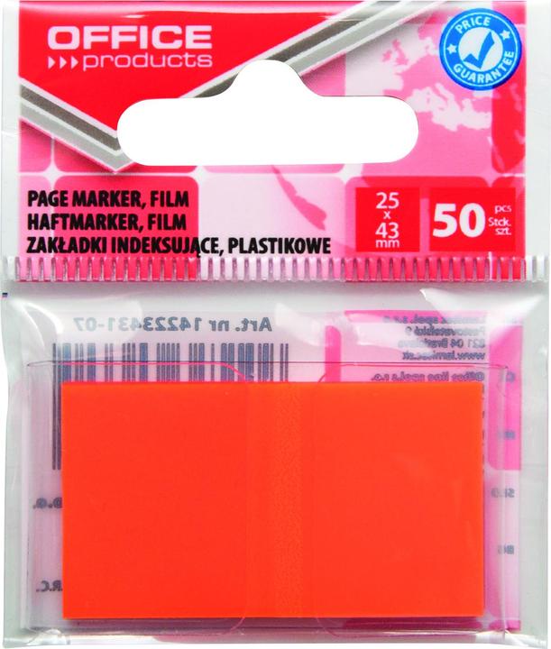 Produktbild Office Products Abheftregister, pp, 25x43 mm, 50 register, polybeutel, orange