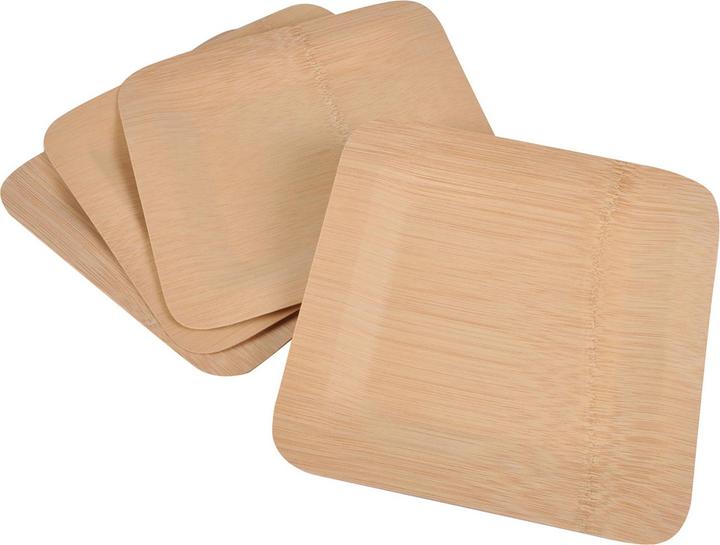 Immagine prodotto Natura Punto Piatti usa e getta in bambù, quadrati, set da 4 (4 x)