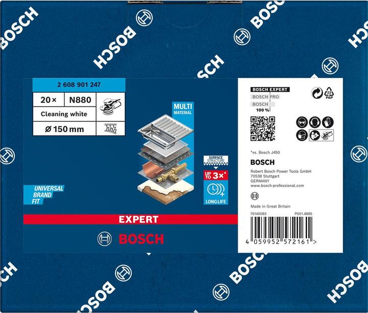 Immagine prodotto Bosch Professional Zubehör EXPERT N880 disco in vello per levigatrice rotorbitale, 150 mm, pulizia (Pulizia)