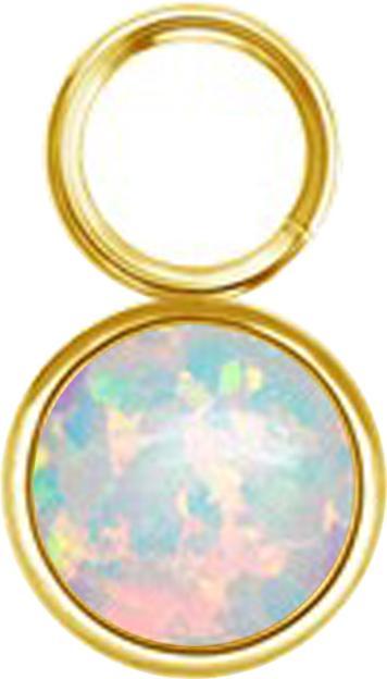 Immagine prodotto Star Piercing Anhänger vergoldet ein Opal weiss (senza ottone, Acciaio chirurgico 316L)