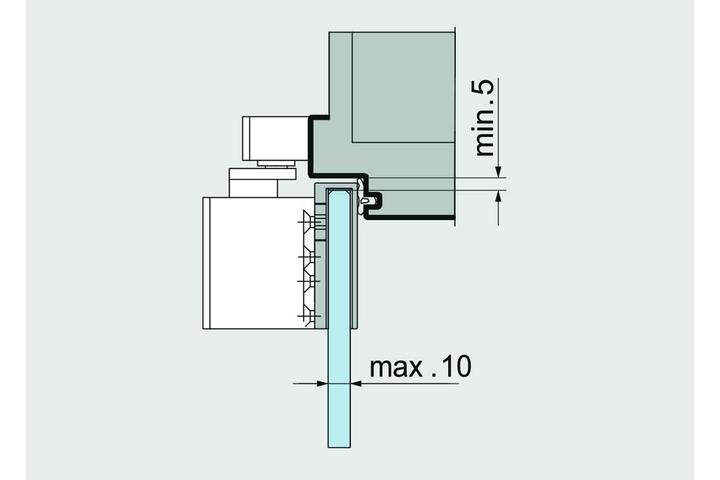 Image du produit Dormakaba Sabot pour portes en verre pour TS 92 XEA (Porte vitrée, Intérieur)