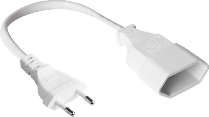 Actual product image Good Connections Euro extension Euro plug type C (straight) to Euro socket (straight), white, 0.75 mmÂ², 2m, Good Con (2 m)