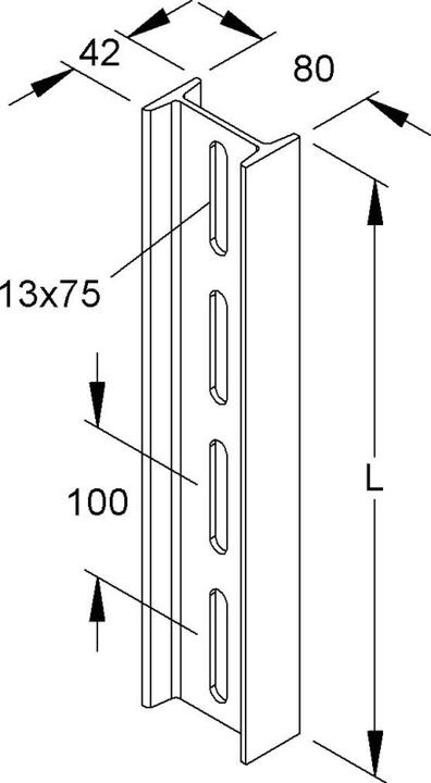 Actual product image Niedax NIE I 80/900 FL I-profile DIN 1025 80x42x900mm feuerv.