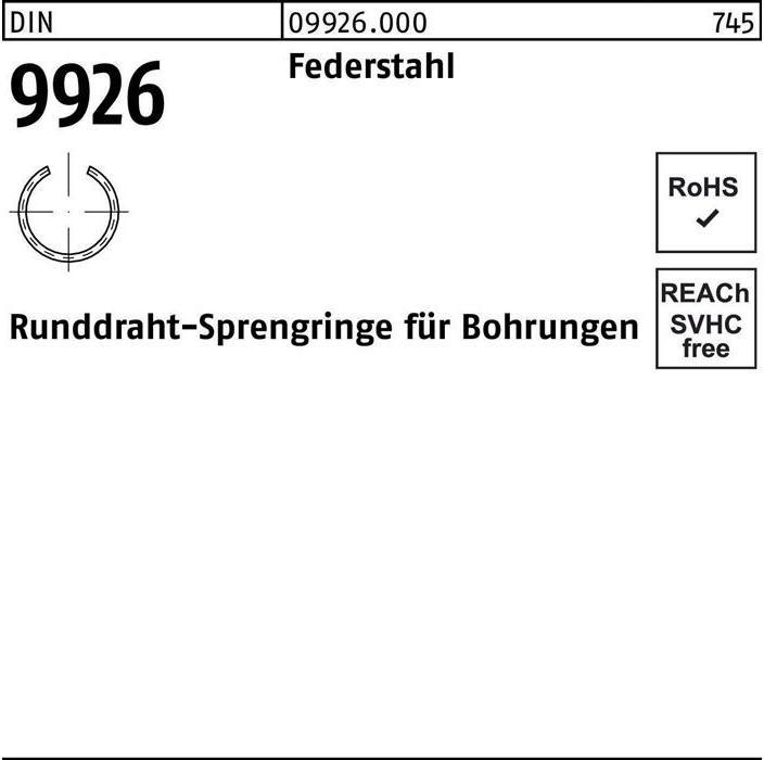 Image du produit Anneau de retenue DIN 9926 8 Acier à ressort fil rond