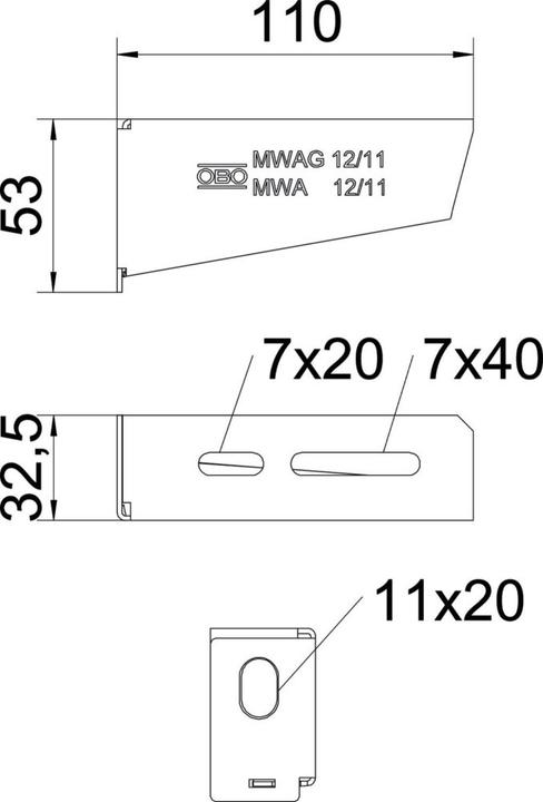 Produktbild OBO Bettermann Wand-und Stielausleger mit 6424430