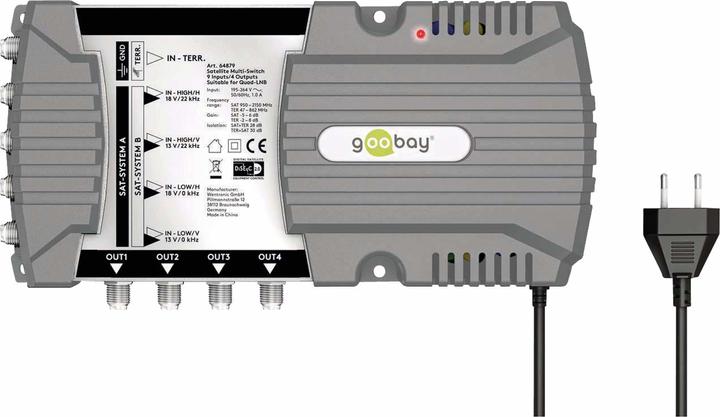 Produktbild Goobay Sat-Multischalter 9 Eingänge/4 Ausgänge (Multischalter)