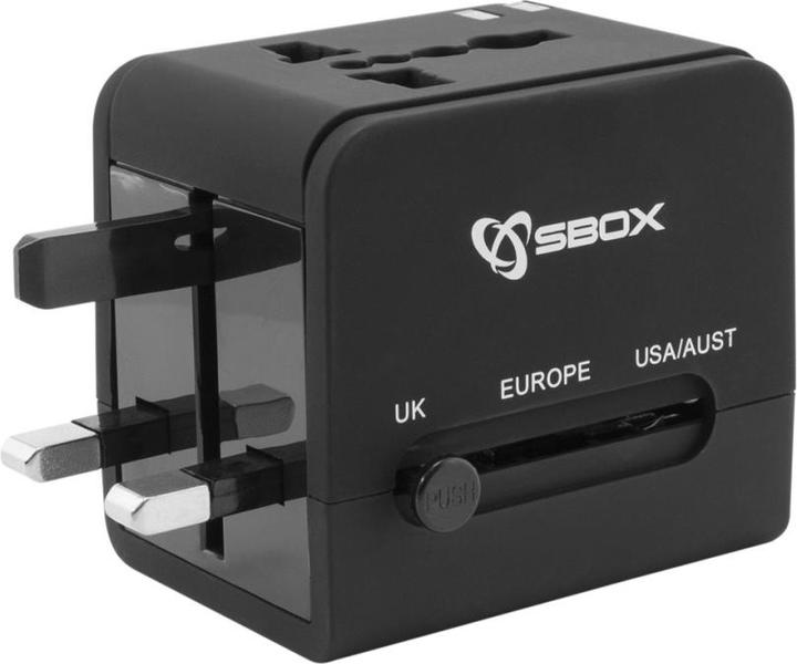 Actual product image Sbox TA-23 Universal Travel Adapter with Dual USB Charger