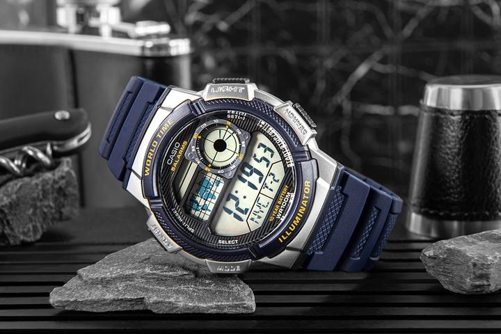 Actual product image Casio Mod. WORLD TIME ILLUMINATOR - 5 Alarms, 10 Year battery (Sports watch, 43 mm)