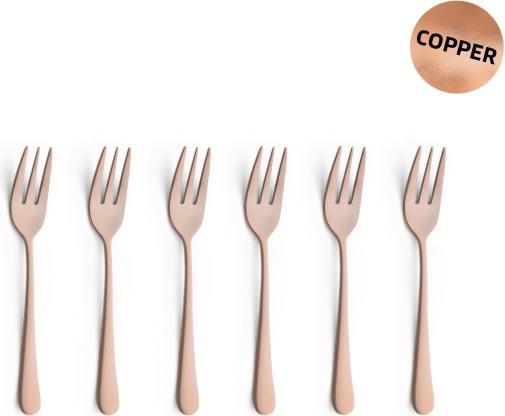 Actual product image Amefa Cake fork set 6 pieces PVD copper 1410 Austin (6 Piece, Pitchfork)