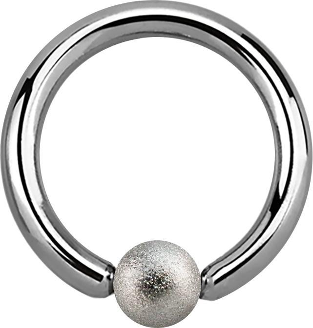 Actual product image Star Piercing Ball Closure Ring silver speckled (without brass, Surgical steel 316L)