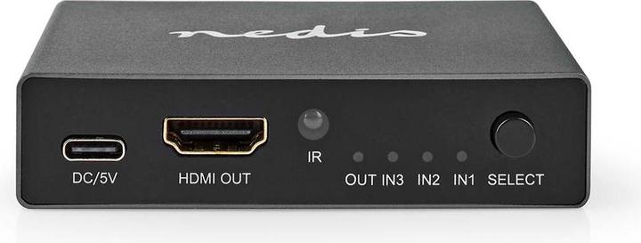 Actual product image Nedis HDMI ™ switch | 3-port port(s) | 3x HDMI™ input | HDMI™ output | 8K@60Hz | 45 Gbps | remote